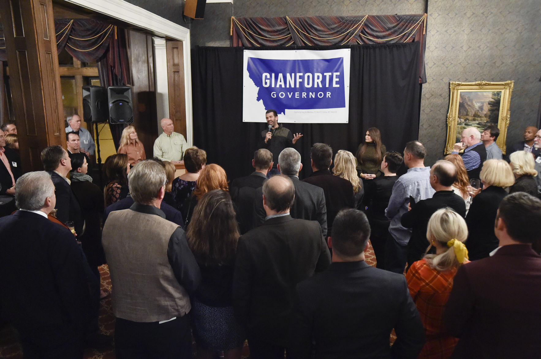 Donald Trump Jr. stumps for Greg Gianforte during a campaign fundraiser
